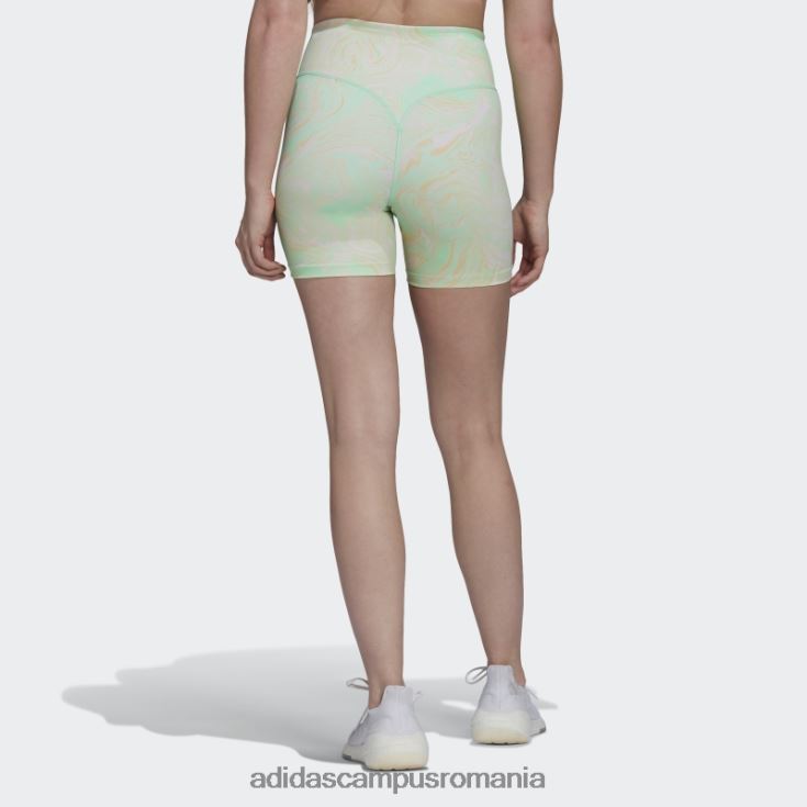 adidas campus romania pantaloni scurți adidas multicolor hiperglam aeroready pentru antrenament cu talie înaltă cu imprimeu marmură femei multicolor/mentă J266N23177