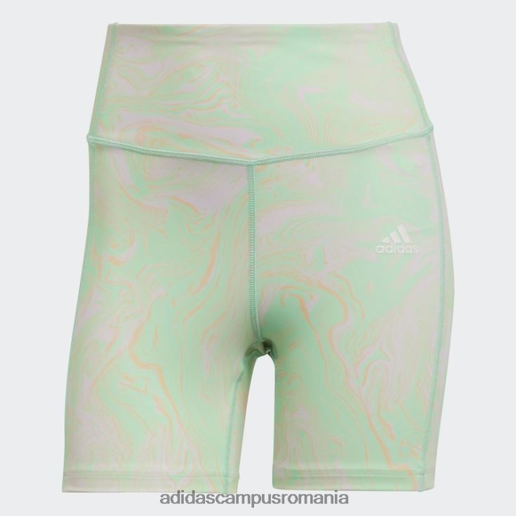adidas campus romania pantaloni scurți adidas multicolor hiperglam aeroready pentru antrenament cu talie înaltă cu imprimeu marmură femei multicolor/mentă J266N23177