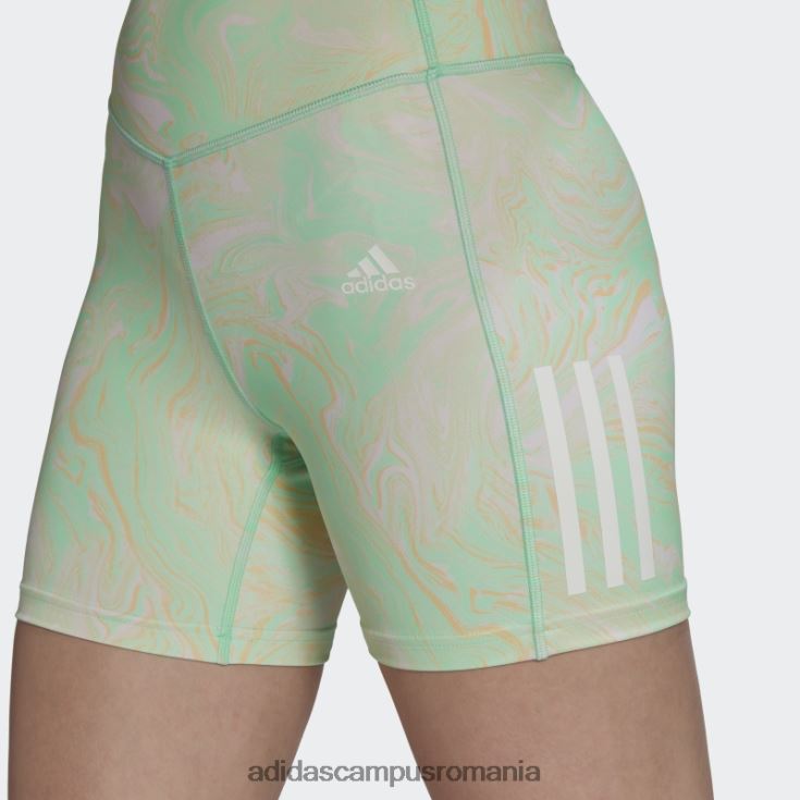 adidas campus romania pantaloni scurți adidas multicolor hiperglam aeroready pentru antrenament cu talie înaltă cu imprimeu marmură femei multicolor/mentă J266N23177