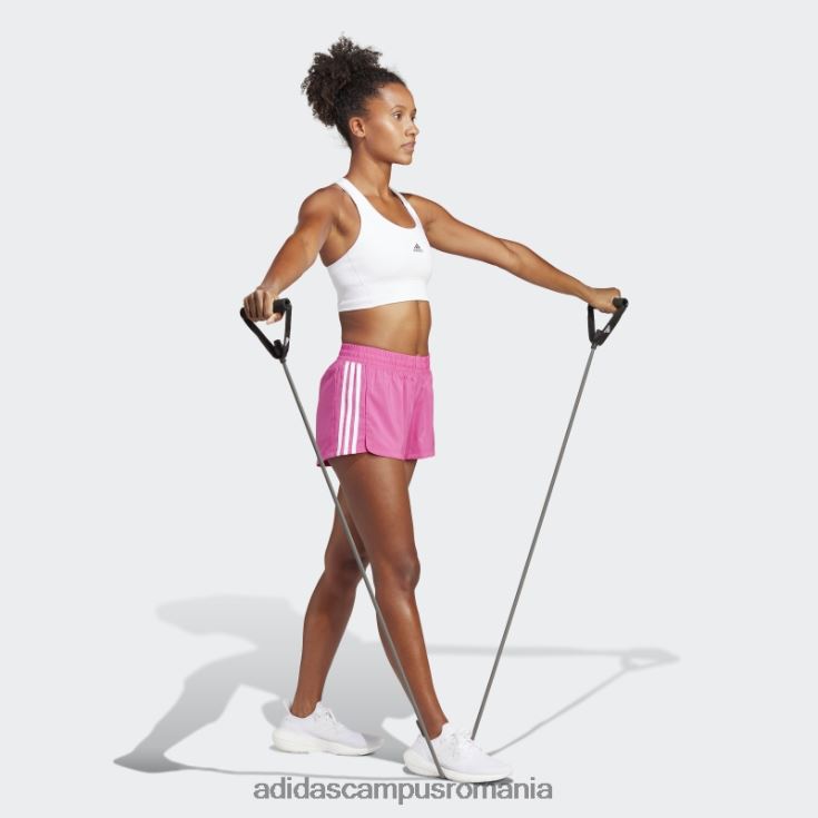 adidas campus romania pantaloni scurți țesuți cu 3 dungi fucsia pacer femei fucsia/alb J266N29616