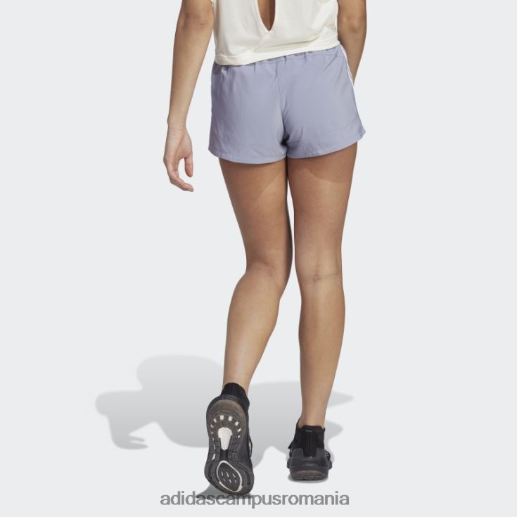 adidas campus romania pantaloni scurți țesuți cu 3 dungi pacer violet argintiu femei violet argintiu/alb J266N29436