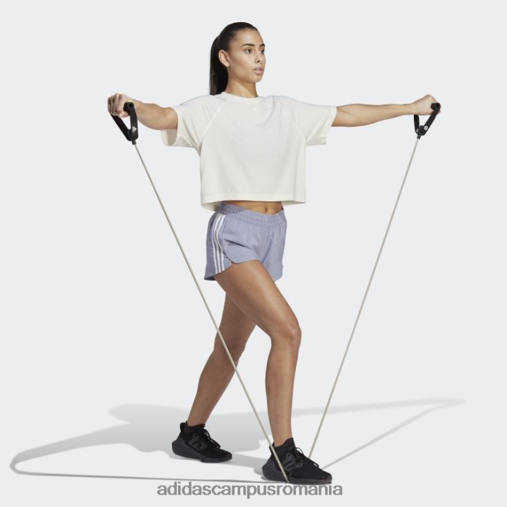 adidas campus romania pantaloni scurți țesuți cu 3 dungi pacer violet argintiu femei violet argintiu/alb J266N29436