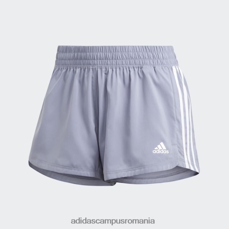 adidas campus romania pantaloni scurți țesuți cu 3 dungi pacer violet argintiu femei violet argintiu/alb J266N29436