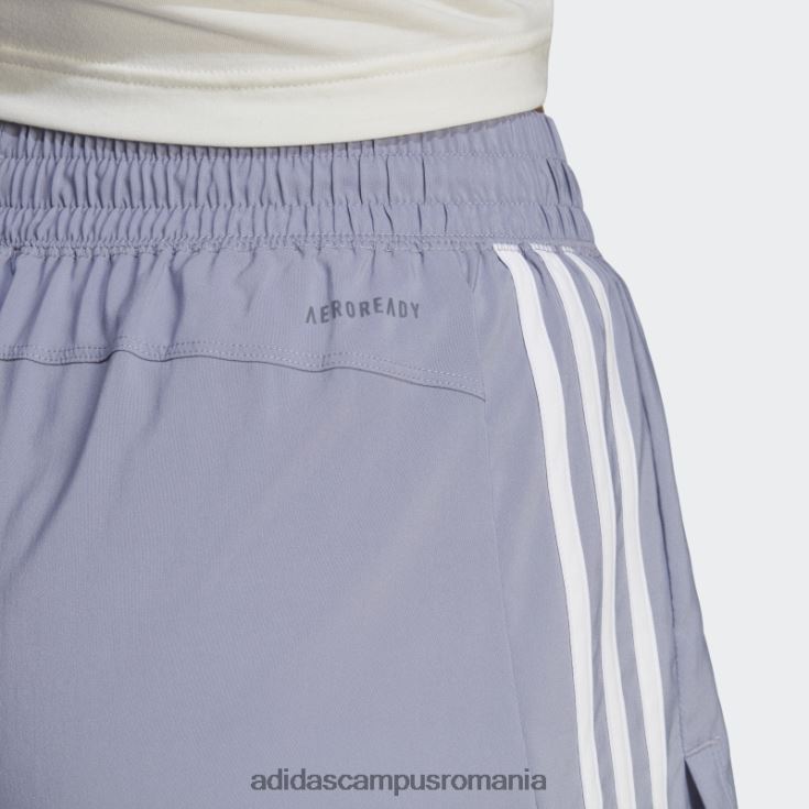 adidas campus romania pantaloni scurți țesuți cu 3 dungi pacer violet argintiu femei violet argintiu/alb J266N29436