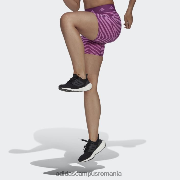 adidas campus romania pantaloni scurți hyperglam techfit zebra cu talie înaltă multicolor femei multicolor/liliac J266N22852