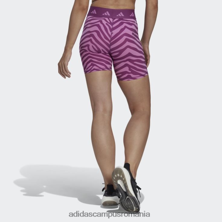 adidas campus romania pantaloni scurți hyperglam techfit zebra cu talie înaltă multicolor femei multicolor/liliac J266N22852