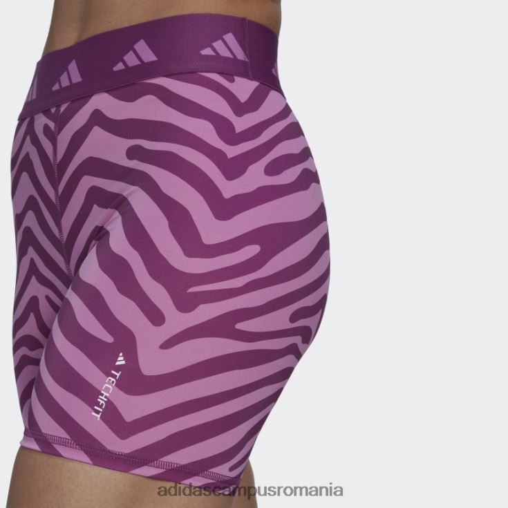 adidas campus romania pantaloni scurți hyperglam techfit zebra cu talie înaltă multicolor femei multicolor/liliac J266N22852