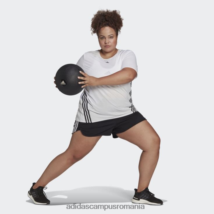 adidas campus romania pantaloni scurți negri pacer tricot cu 3 dungi (plus mărime) femei alb negru J266N29869