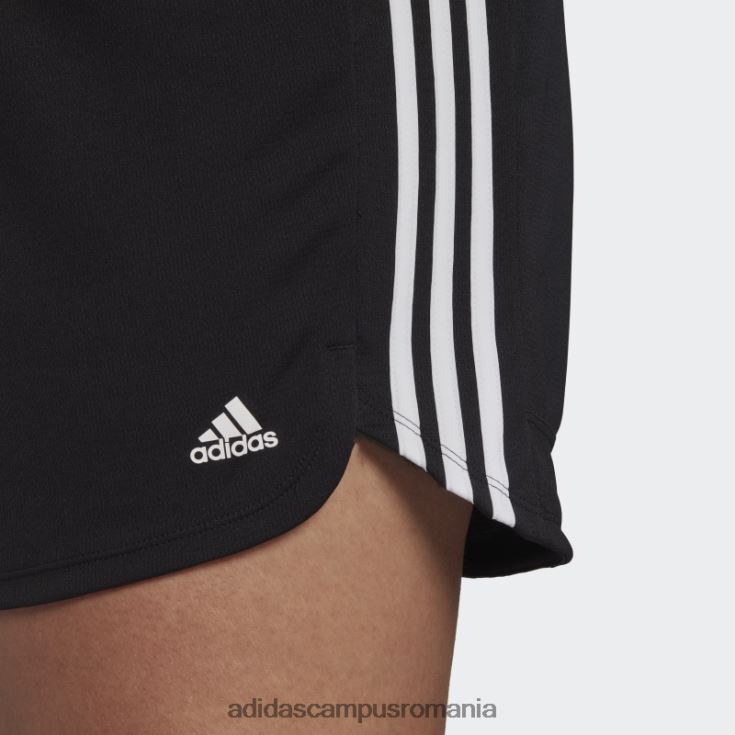 adidas campus romania pantaloni scurți negri pacer tricot cu 3 dungi (plus mărime) femei alb negru J266N29869