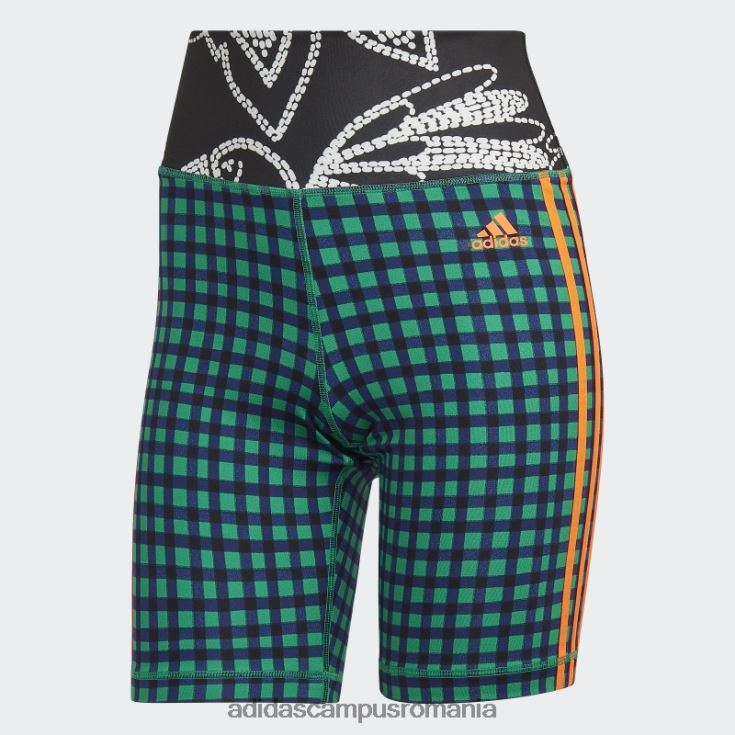 adidas campus romania pantaloni scurți pentru biciclete farm rio verde îndrăzneț femei verde aldine/portocaliu aplicație J266N210664