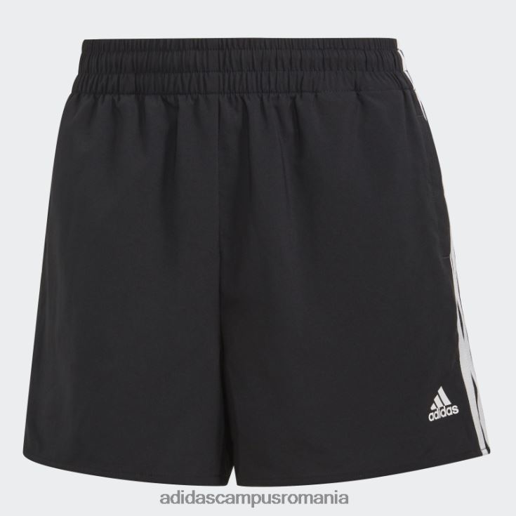 adidas campus romania pantaloni scurți sport negri primeblue, țesuți cu 2 mișcări, cu 3 dungi femei alb negru J266N23743