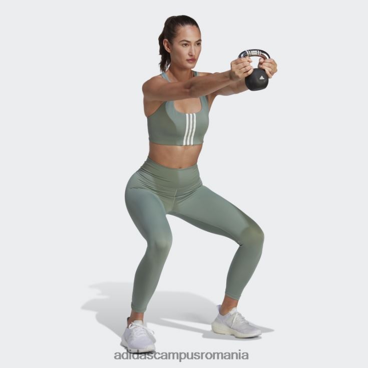 adidas campus romania powerimpact training sutien mediu suport alb fashion femei verde argintiu/alb J266N29341