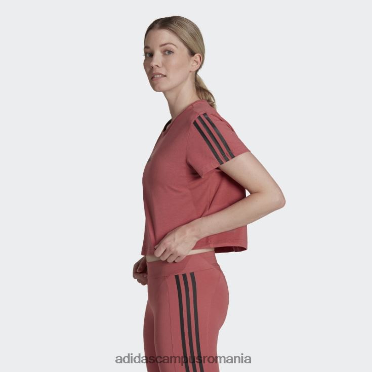 adidas campus romania roșu aeroready făcut pentru antrenament crop sport tee fashion femei roșu J266N210414