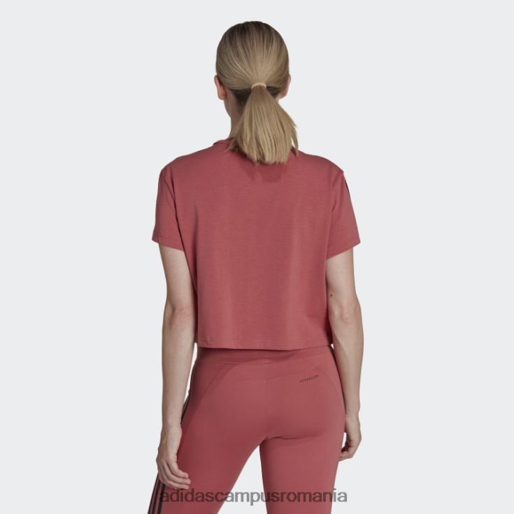 adidas campus romania roșu aeroready făcut pentru antrenament crop sport tee fashion femei roșu J266N210414