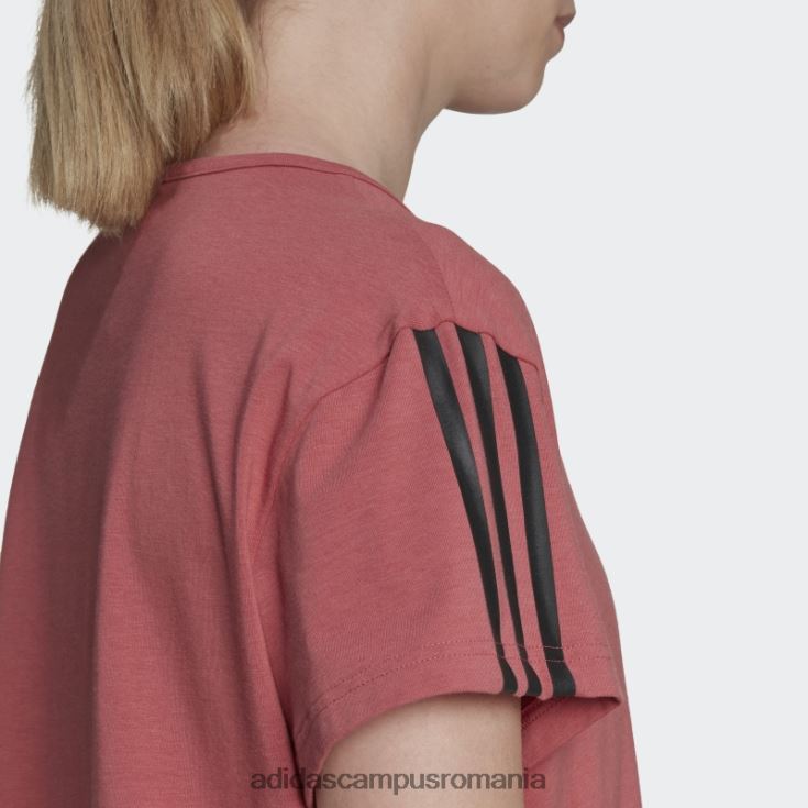 adidas campus romania roșu aeroready făcut pentru antrenament crop sport tee fashion femei roșu J266N210414