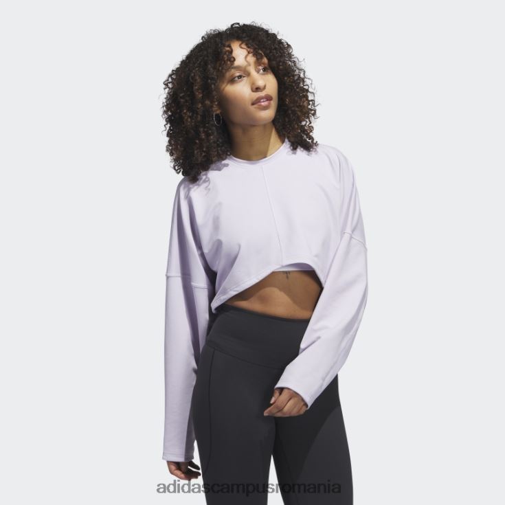 adidas campus romania silver Dawn yoga studio crop hanorac modă femei zori argintii J266N29239