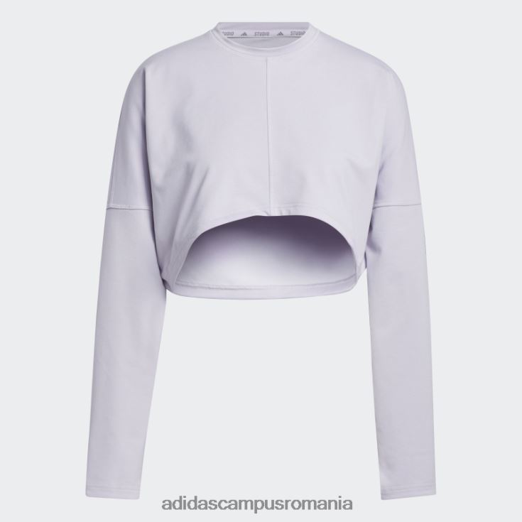 adidas campus romania silver Dawn yoga studio crop hanorac modă femei zori argintii J266N29239