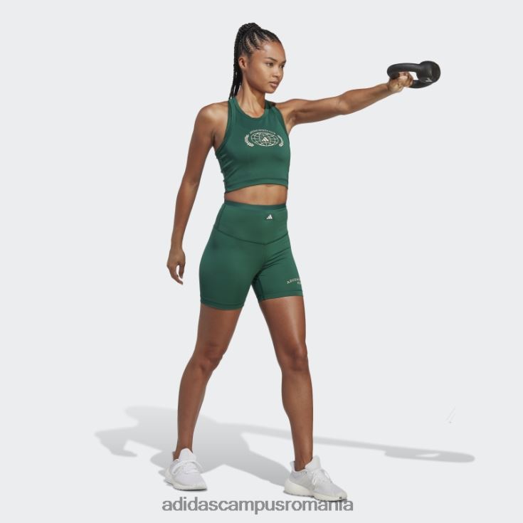 adidas campus romania sport club crop graphic tank top verde femei verde J266N216652