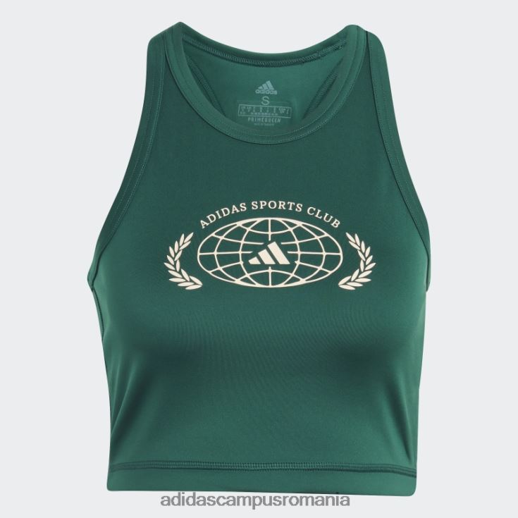 adidas campus romania sport club crop graphic tank top verde femei verde J266N216652