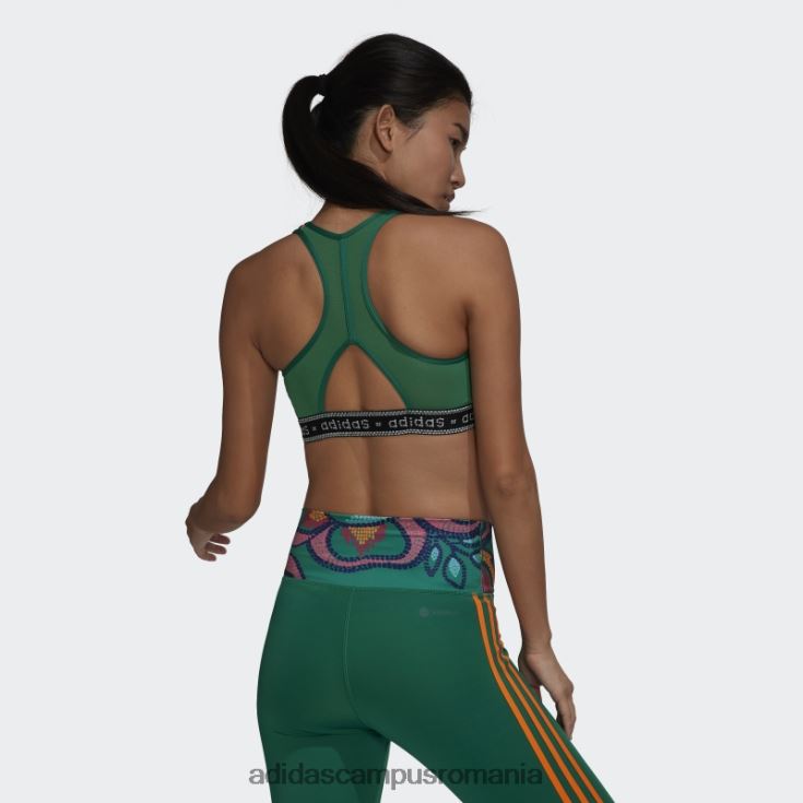adidas campus romania sutien adidas cu suport mediu verde ferm rio femei verde aldine/portocaliu aplicație J266N210821