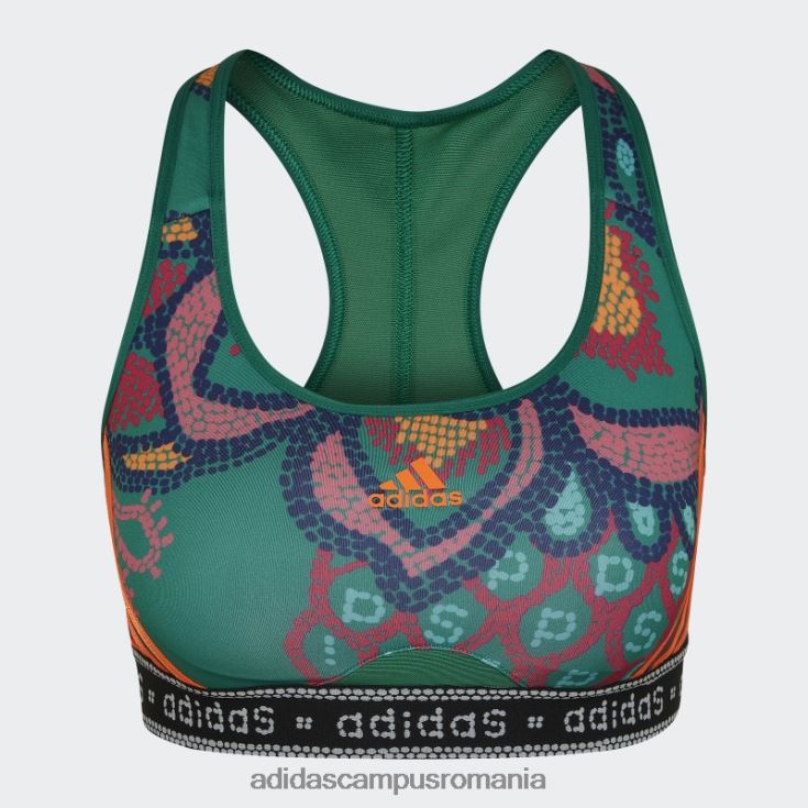 adidas campus romania sutien adidas cu suport mediu verde ferm rio femei verde aldine/portocaliu aplicație J266N210821