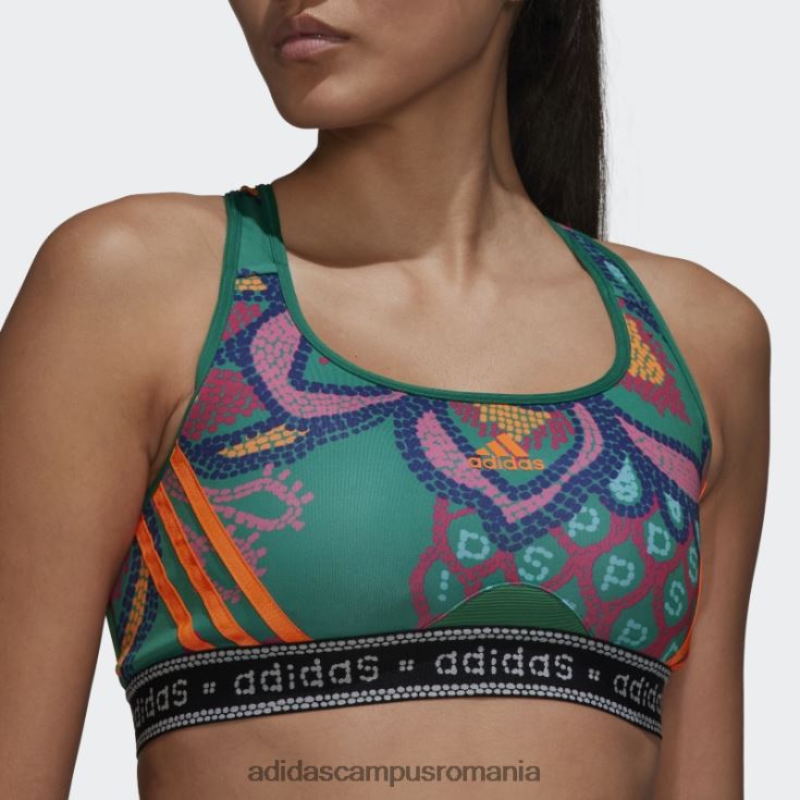 adidas campus romania sutien adidas cu suport mediu verde ferm rio femei verde aldine/portocaliu aplicație J266N210821