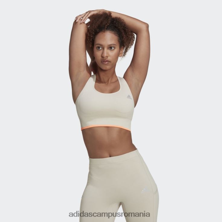 adidas campus romania sutien adidas din lână merinos, fără sudură, cu suport mediu pentru alergare femei aluminiu/grinda portocalie J266N210743