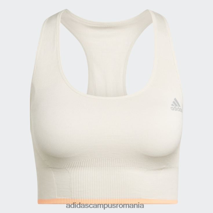 adidas campus romania sutien adidas din lână merinos, fără sudură, cu suport mediu pentru alergare femei aluminiu/grinda portocalie J266N210743
