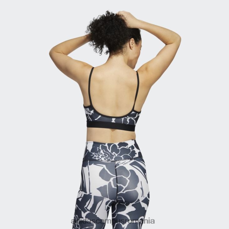 adidas campus romania sutien cu imprimeu floral cu susținere lejeră gri liniuță femei liniuță gri/negru J266N210831