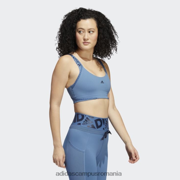 adidas campus romania sutien cu logo pentru antrenament aeroimpact cu susținere luminoasă albastru alterat femei albastru alterat/gri liniuță J266N22804