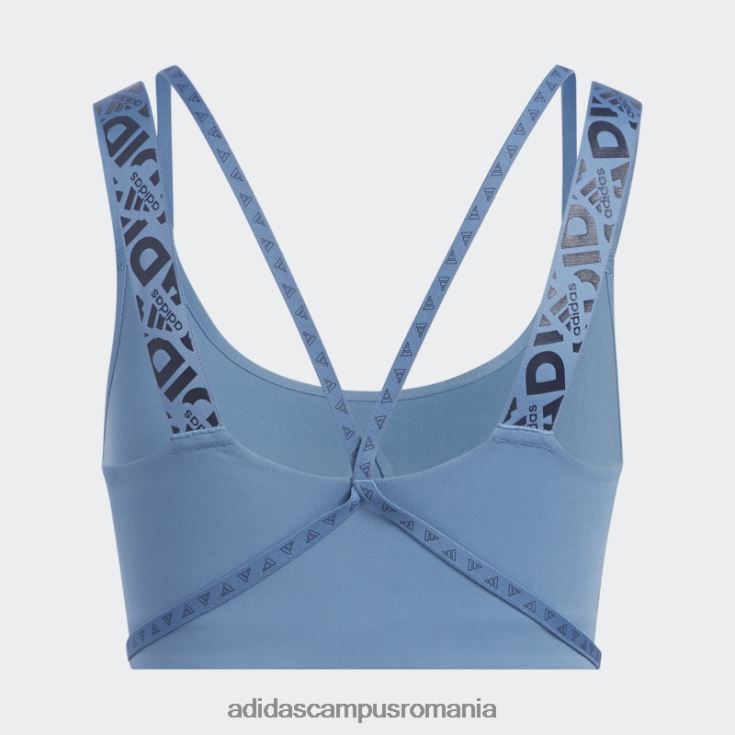 adidas campus romania sutien cu logo pentru antrenament aeroimpact cu susținere luminoasă albastru alterat femei albastru alterat/gri liniuță J266N22804