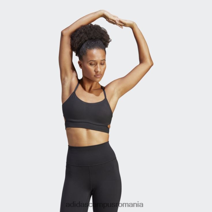 adidas campus romania sutien cu paragate cu susținere luminoasă yoga studio negru femei negru/carbon J266N29193