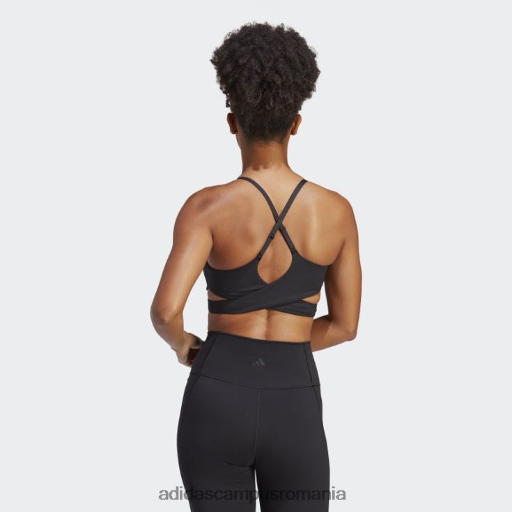 adidas campus romania sutien cu paragate cu susținere luminoasă yoga studio negru femei negru/carbon J266N29193