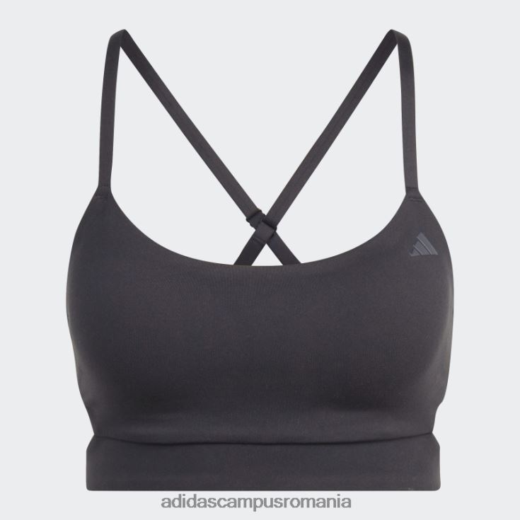 adidas campus romania sutien cu paragate cu susținere luminoasă yoga studio negru femei negru/carbon J266N29193