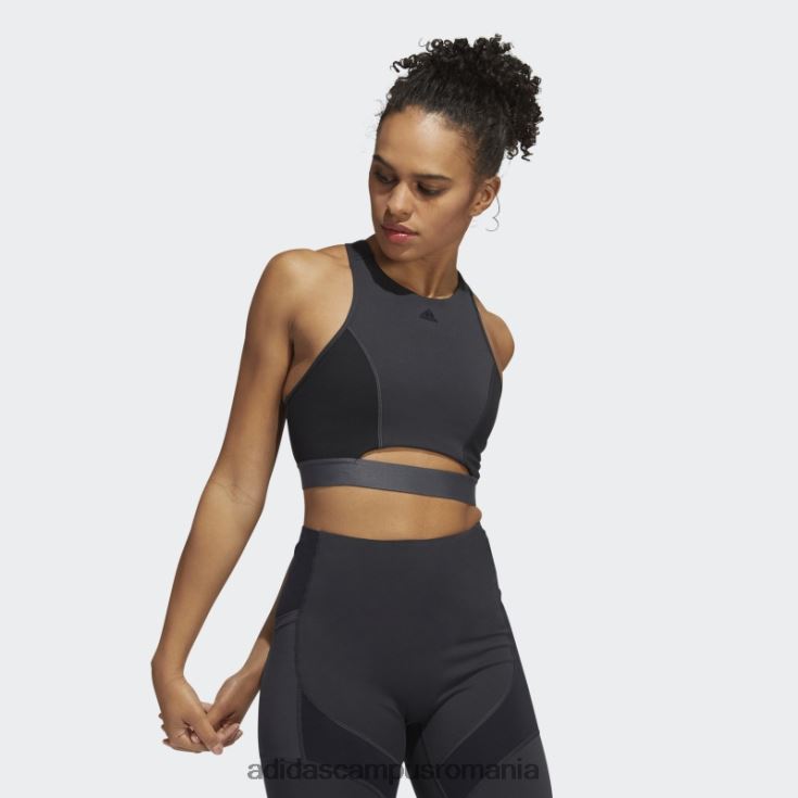 adidas campus romania sutien cu suport mediu carbon coreflow adidas femei carbon/negru J266N29339