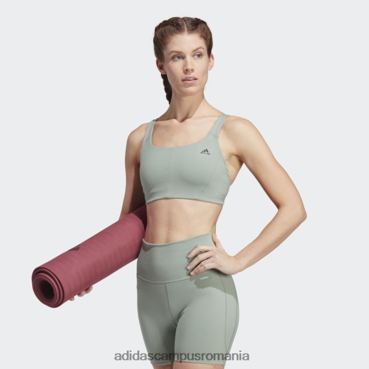 adidas campus romania sutien cu suport mediu coreflow verde argintiu adidas femei verde argintiu J266N29072