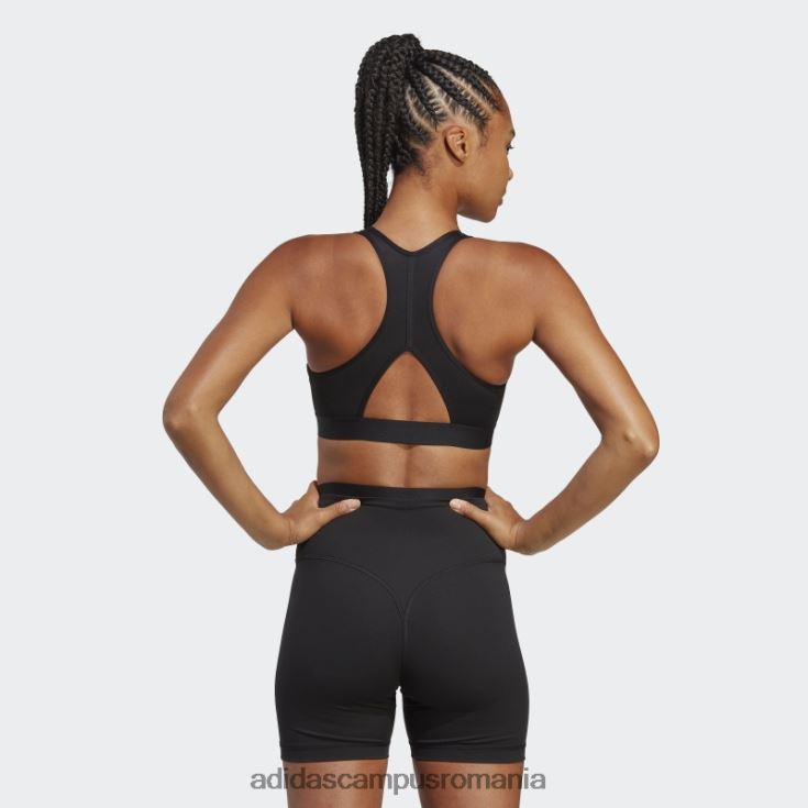 adidas campus romania sutien cu suport mediu de club sportiv negru elegant femei negru J266N22292