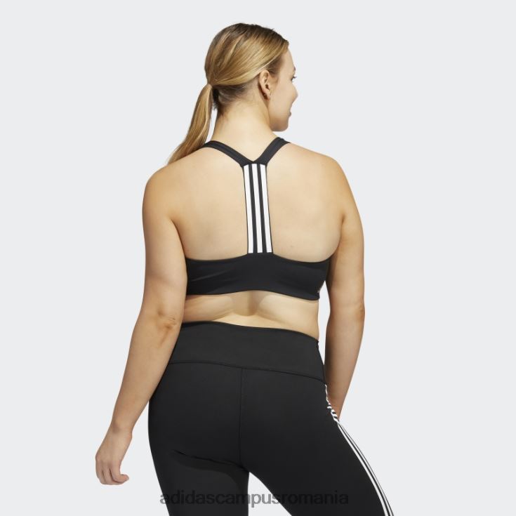 adidas campus romania sutien cu suport mediu pentru antrenament powerimpact de la modă neagră (mărime plus) femei alb negru J266N29867