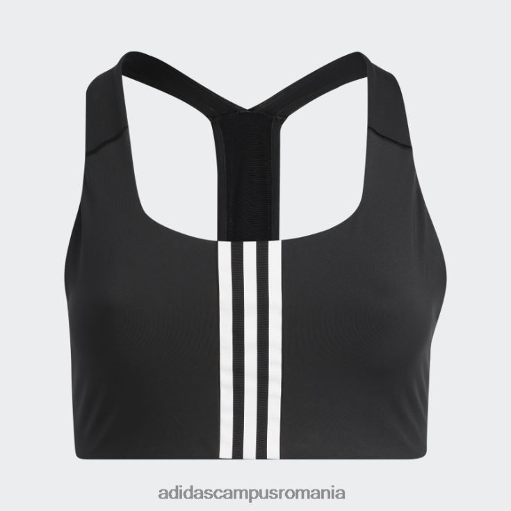 adidas campus romania sutien cu suport mediu pentru antrenament powerimpact de la modă neagră (mărime plus) femei alb negru J266N29867