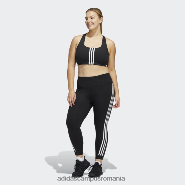 adidas campus romania sutien cu suport mediu pentru antrenament powerimpact de la modă neagră (mărime plus) femei alb negru J266N29867