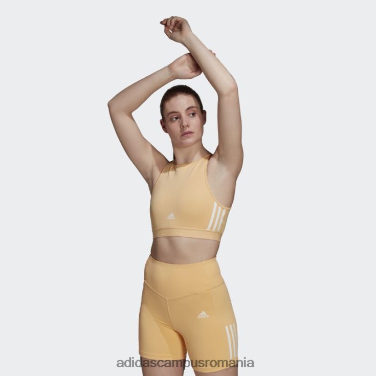 adidas campus romania sutien de antrenament cu susținere ușoară pentru antrenament aeroready amber hyperglam femei chihlimbar J266N22831