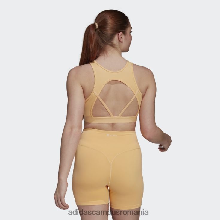adidas campus romania sutien de antrenament cu susținere ușoară pentru antrenament aeroready amber hyperglam femei chihlimbar J266N22831
