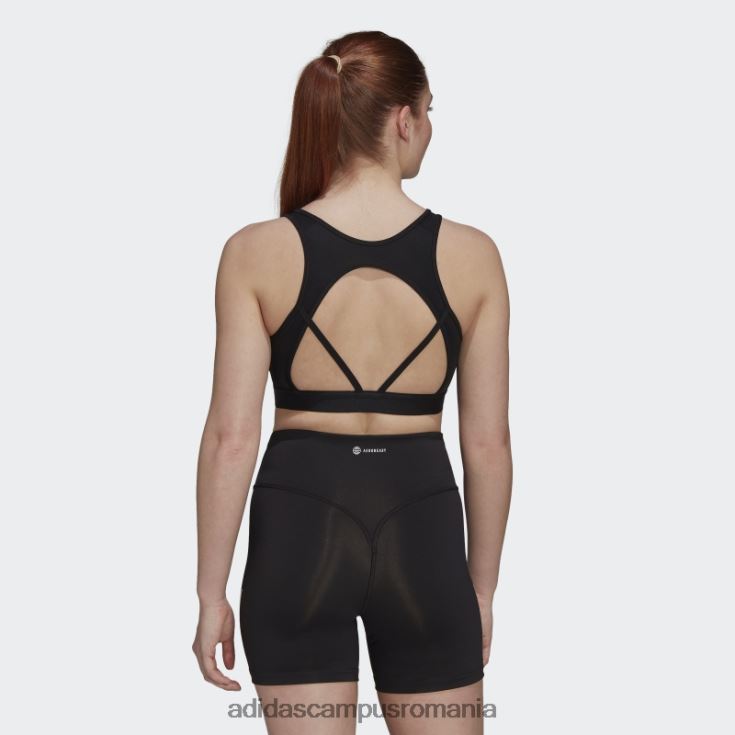 adidas campus romania sutien de antrenament hyperglam aeroready cu susținere ușoară negru adidas femei negru J266N22982