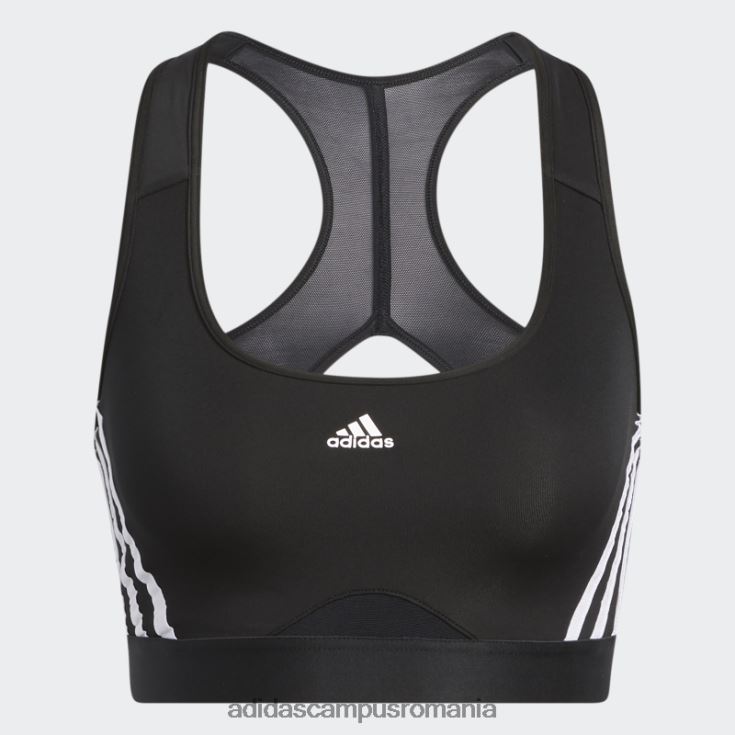 adidas campus romania sutien de antrenament powerreact negru cu suport mediu cu 3 dungi femei alb negru J266N29258