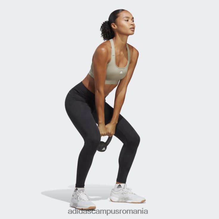 adidas campus romania sutien de antrenament powerreact pebble argintiu cu suport mediu femei pietricica de argint J266N29328
