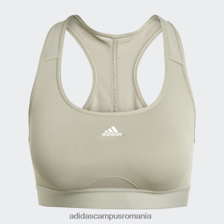 adidas campus romania sutien de antrenament powerreact pebble argintiu cu suport mediu femei pietricica de argint J266N29328