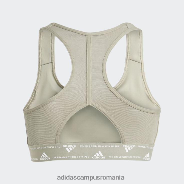 adidas campus romania sutien de antrenament powerreact pebble argintiu cu suport mediu femei pietricica de argint J266N29328