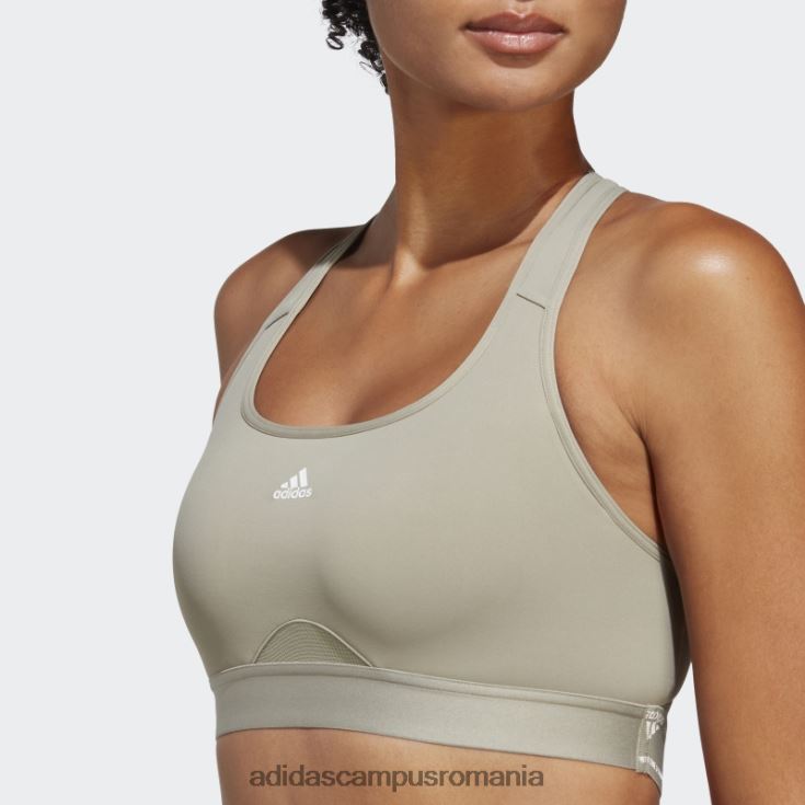 adidas campus romania sutien de antrenament powerreact pebble argintiu cu suport mediu femei pietricica de argint J266N29328