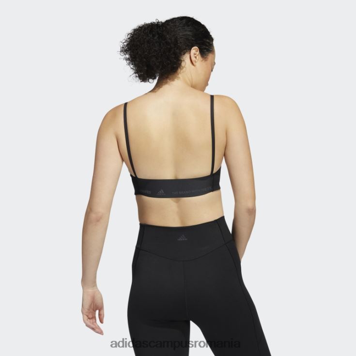 adidas campus romania sutien de susținere luminoasă de studio de yoga negru de modă femei negru J266N28866