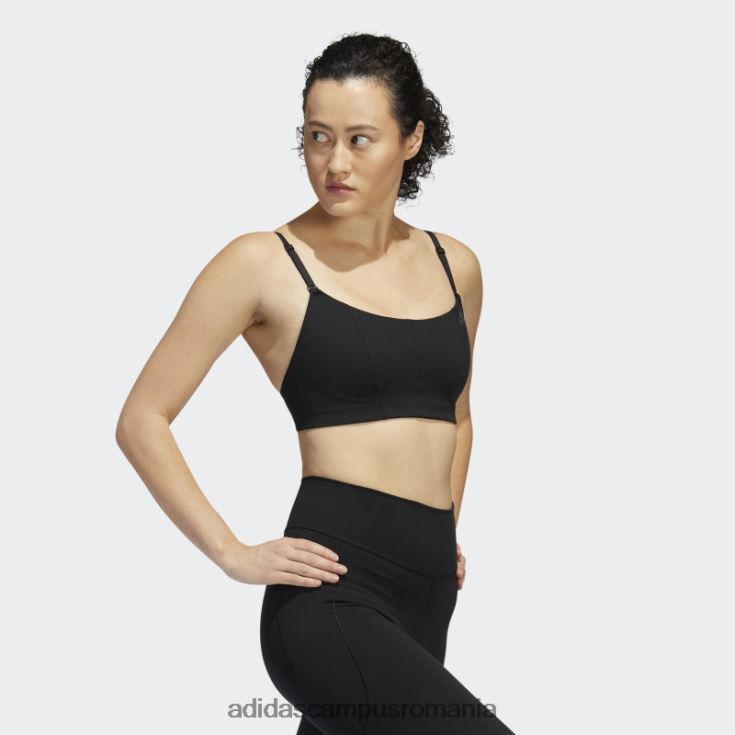 adidas campus romania sutien de susținere luminoasă de studio de yoga negru de modă femei negru J266N28866